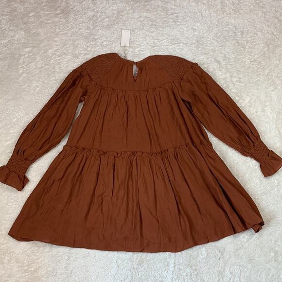 Anthro Moon River brown boho hippie peasant dress, medium NWT - Picture 2 of 7